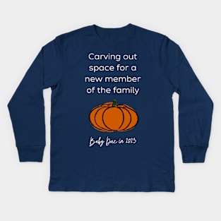 Pumpkin baby announcement (white year) Kids Long Sleeve T-Shirt